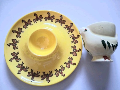 Vintage egg cups yellow - 2, -yellow