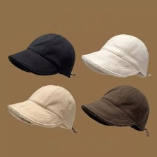 Wide Brim Fleece Baseball Cap Soft Warm Cap Kawaii Winter Fisherman Hat  Woman