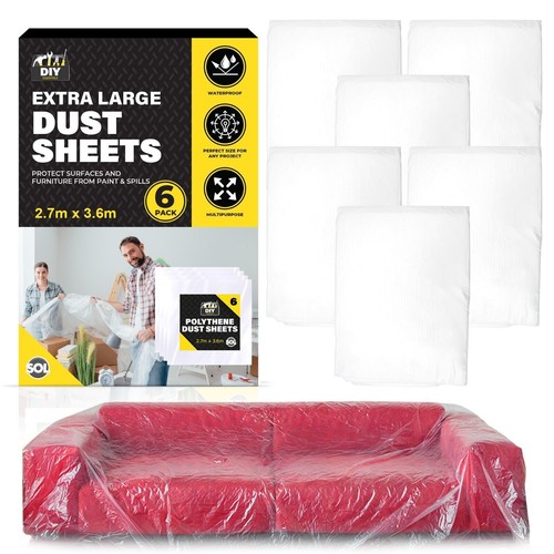 6pk dust sheets - sheets, clear
