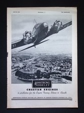 Original 1940 Advert Armstrong Siddeley Cheetah Aircraft Engines