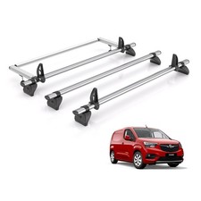 Vauxhall Combo Roof Rack for 2018+ (L1) 3x Roof Bars + Roller - Rhino Fleet