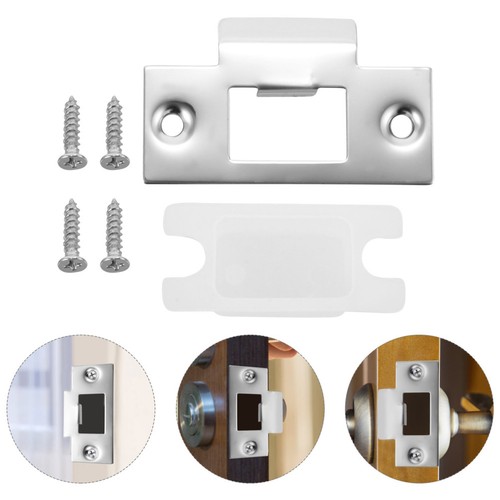 Silver door striker plate with - silver,