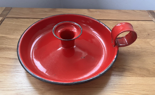 Vintage enamel red black - enamel,