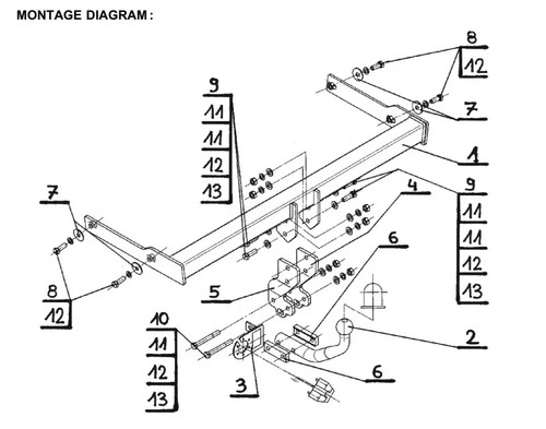 Swan neck tow - tow, bar