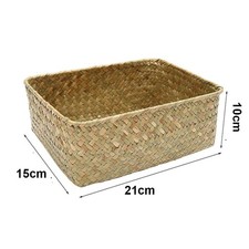 Box Container Picnic Basket Straw Rattan Basket Woven Seagrass Storage Baskets