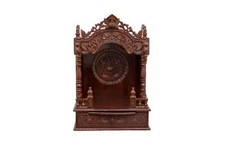 Wooden Engraved Pooja Mandir - Rosewood Mandap Temple - 30 Inches