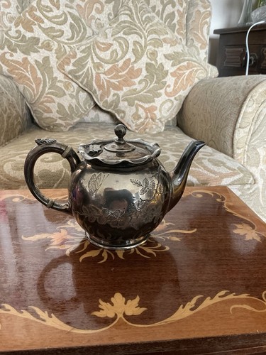 Vintage antique silver teapot - vintage,