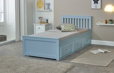 Mission Bed - Wooden Bed Frame with Storage, 6 Colours!