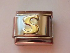 SILVER  9mm GOLD ITALIAN CHARM