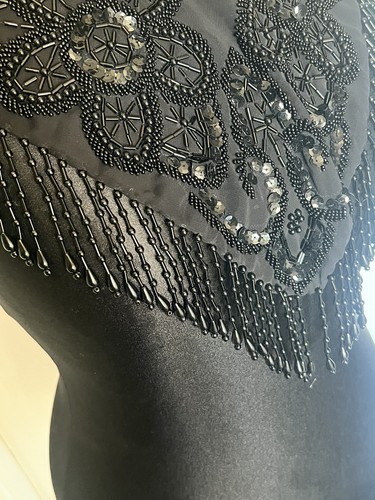 Beaded sequin cape black - |,