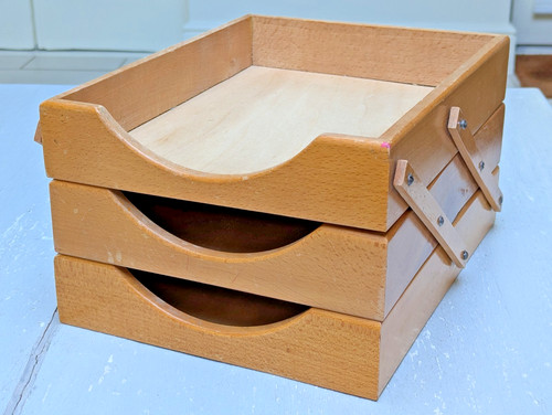 Vintage mcm wooden tier - mcm, 3