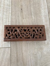 Hand Carved Wooden Trinket Box
