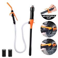 Battery Operated Fuel Transfer Pump with Nozzle and Adjustable Clip