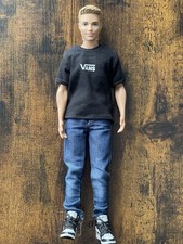 Barbie Mattel Ken Doll Blonde With Custom Vans Nike Jeans Clothes For Dolls