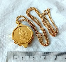 Gold Tone St Christopher SOS