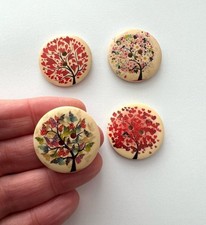 30mm Buttons, Natural Wood