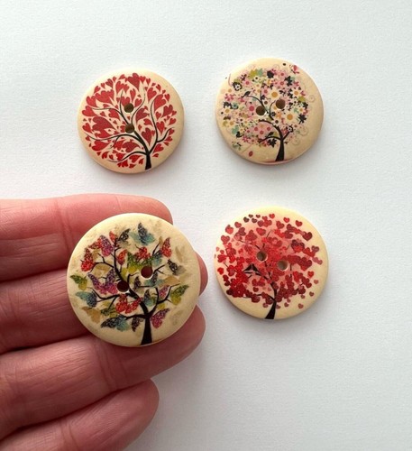 30mm buttons natural wood - buttons,,