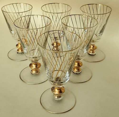 Vintage gilded glasses - vintage,