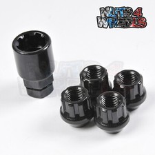 4x Black Locking Wheel Nuts Fits Ford Focus ST170 with Aftermarket Alloys