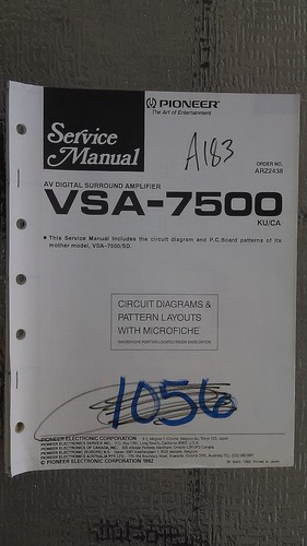Pioneer vsa 7500 service - vsa-7500,