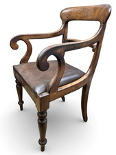 Antique Wooden Scroll Arm