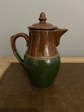 Vintage Lovatts Langley Ware Stoneware Coffee Pot / Pitcher 1 Pint Jug with Lid