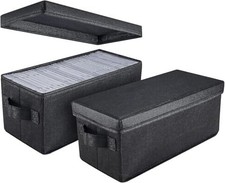 CD Storage Boxes - Pack of 2 CD Case Holder - 13.2" x5.9" x 5.3", holds -
