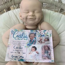 19" Reborn Baby Doll Kit Cecilia Soft Fresh Color Vinyl COA Lifelike Newborn