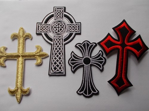 Gold metallic cross - gold,