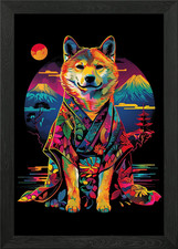 Akita Dog Kimono Framed Wall