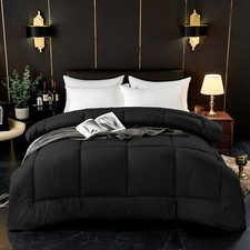 Plain Quilted Duvet Bedspread Comforter Set With Pillowcases Throw Double King