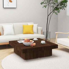 Coffee Table Brown Oak 90x90x28 cm Engineered Wood vidaXL