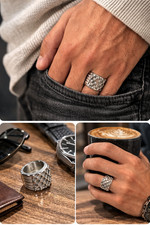 18K Polished Unisex Five Row