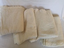 Early’s Of Witney All Wool Cream Cellular Blanket Satin Edge warm VARIOUS SIZES 
