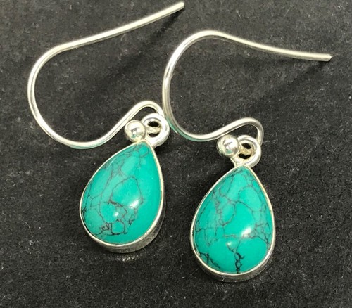 Turquoise pear drop - , earrings