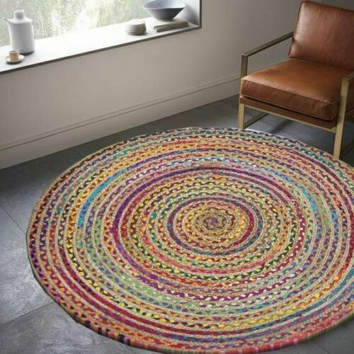 Rug natural jute cotton - natural, &