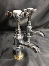 LEFROY BROOKS CHROME BATHROOM BASIN TAPS RECLAIMED & REFURBISHED D4