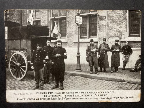 Ww1 french wounded brought - french,