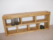 Shoe Rack, Hall Bench, Storage Seat, Handmade, Solid Chunky Rustic Pine, Wood