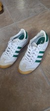 adidas ROM Vintage Trainers Green and White Leather, Size 7.5