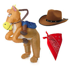INFLATABLE HORSE COWBOY COSTUME RIDING RIDE ON RACING STAG NIGHT PARTY FUNNY