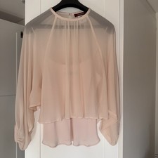 Max Mara Studio Pink Silk Blouse Size Uk 8 IT 40  Long Sleeves
