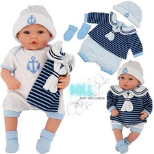 Baby Clothes Set Reborn Baby Doll Boy Blue Sailor Design Outfit 20" BiBi Doll