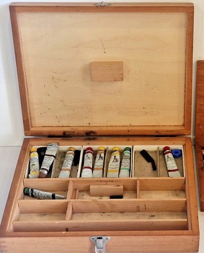 Vintage wooden paint box - vintage, with
