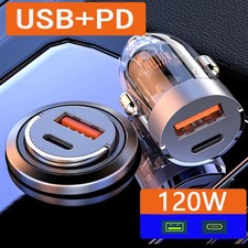 1Pc 120W USB Phone Charger Type-C QC3.0 Fast Charging Car Interior Accessories