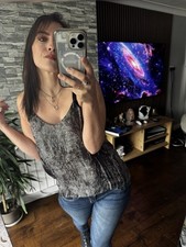 H&M Conscious Collection Vest Top Camisole Tank Snakeskin Print Size 10