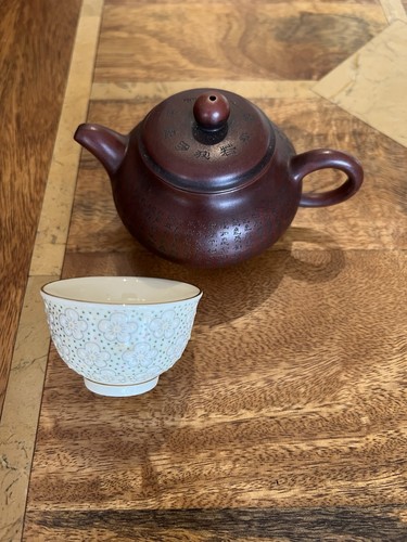 Clay teapot with cup - clay,