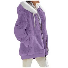 Womens Winter Warm Fleece Hoodies Coat Jacket Ladies Outwear Overcoat Plus Size
