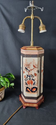 Vintage hexagonal tall lamp - hexagonal,