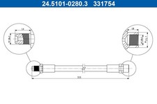 Brake hose 5101 - brake, 24.5101-0280.3